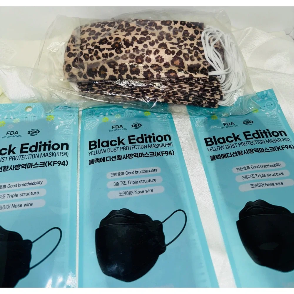 Black Edition‎ KF94 Yellow Dust Protection Masks Large Black Pack 54 Total